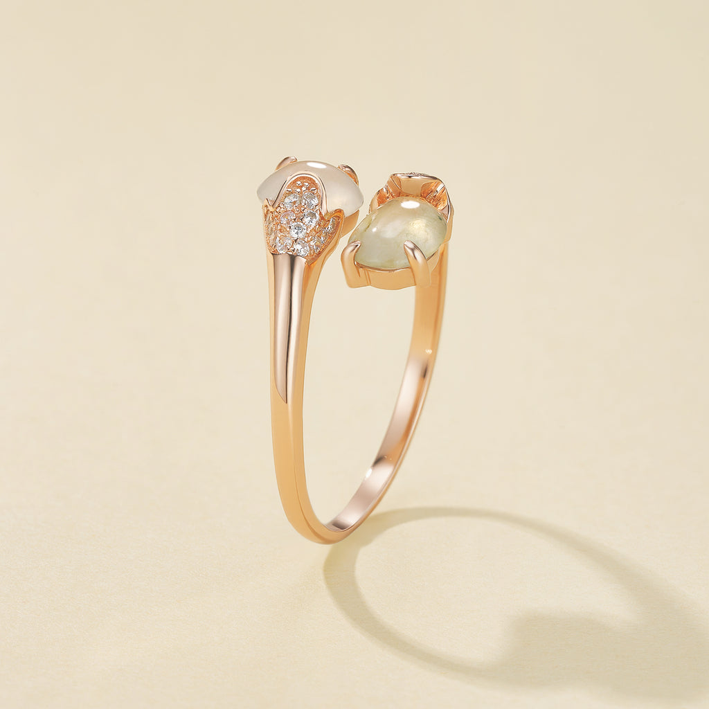 Tranquility of Lunar Jade Surrounding Ring