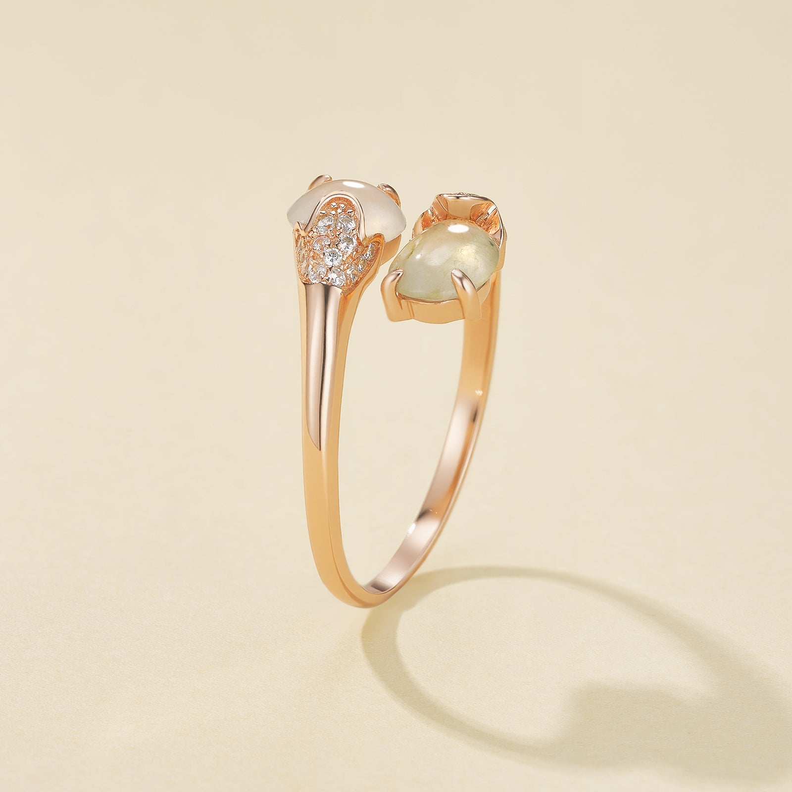 Tranquility of Lunar Jade Surrounding Ring