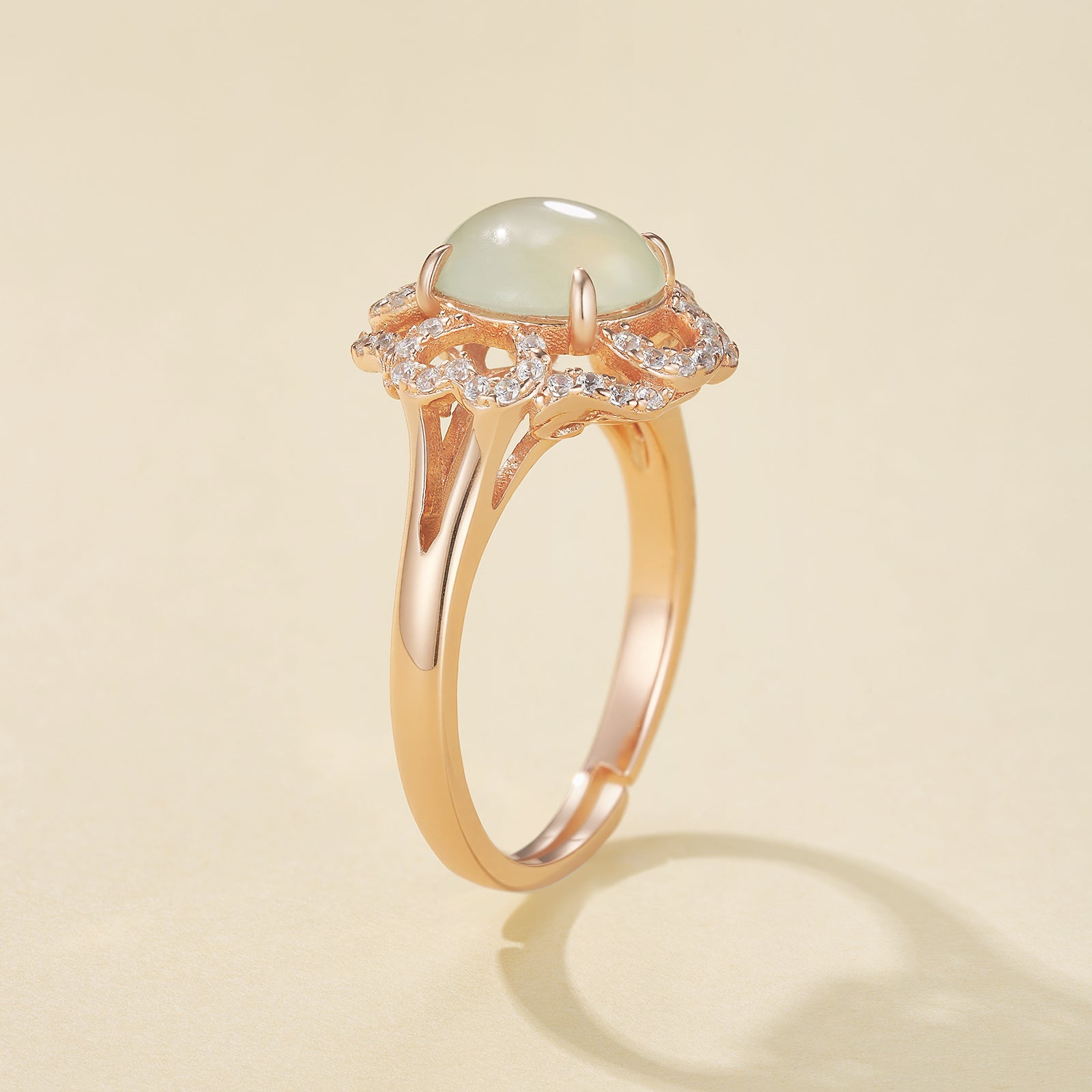 Lotuse Dew Lunar Jade Ring