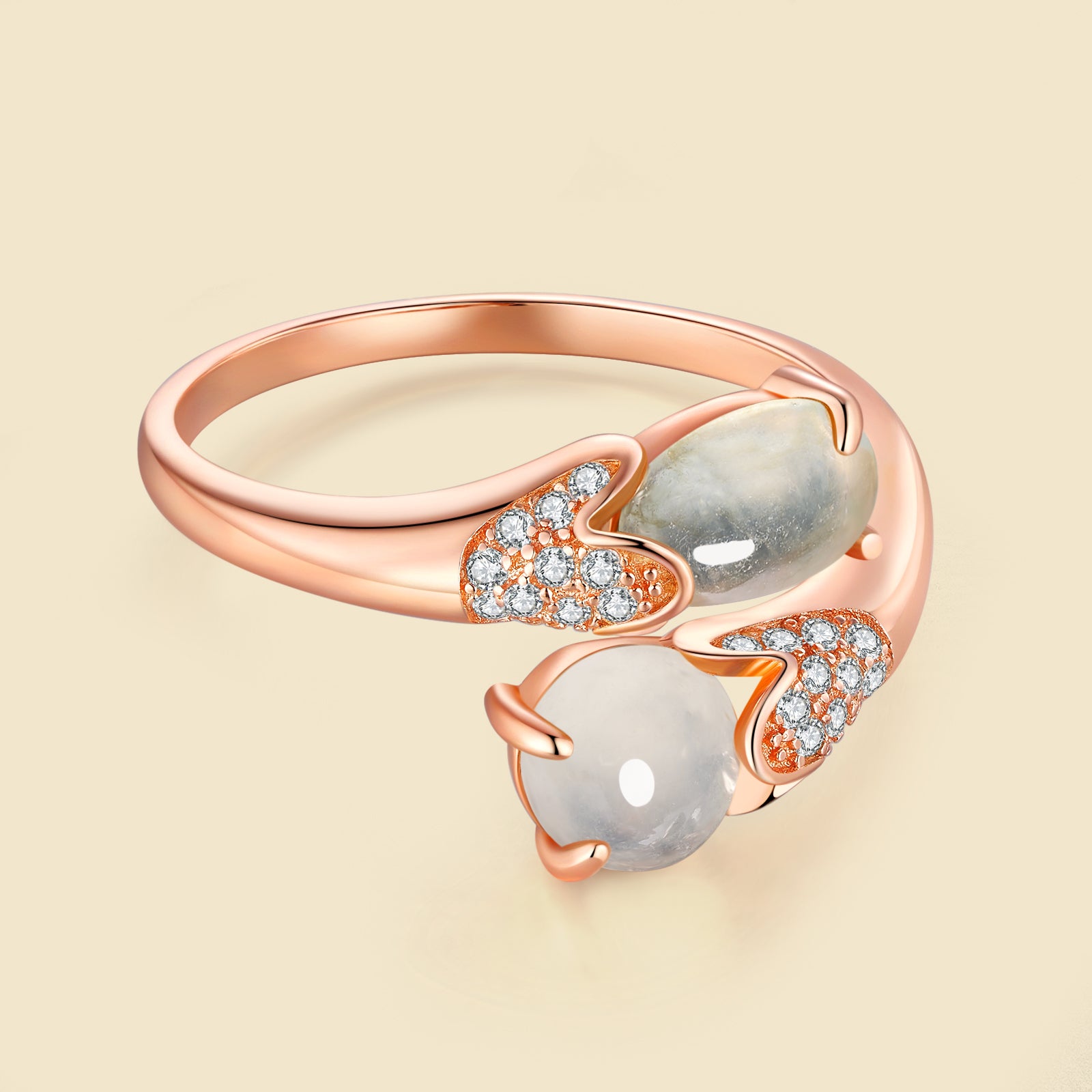 Tranquility of Lunar Jade Surrounding Ring