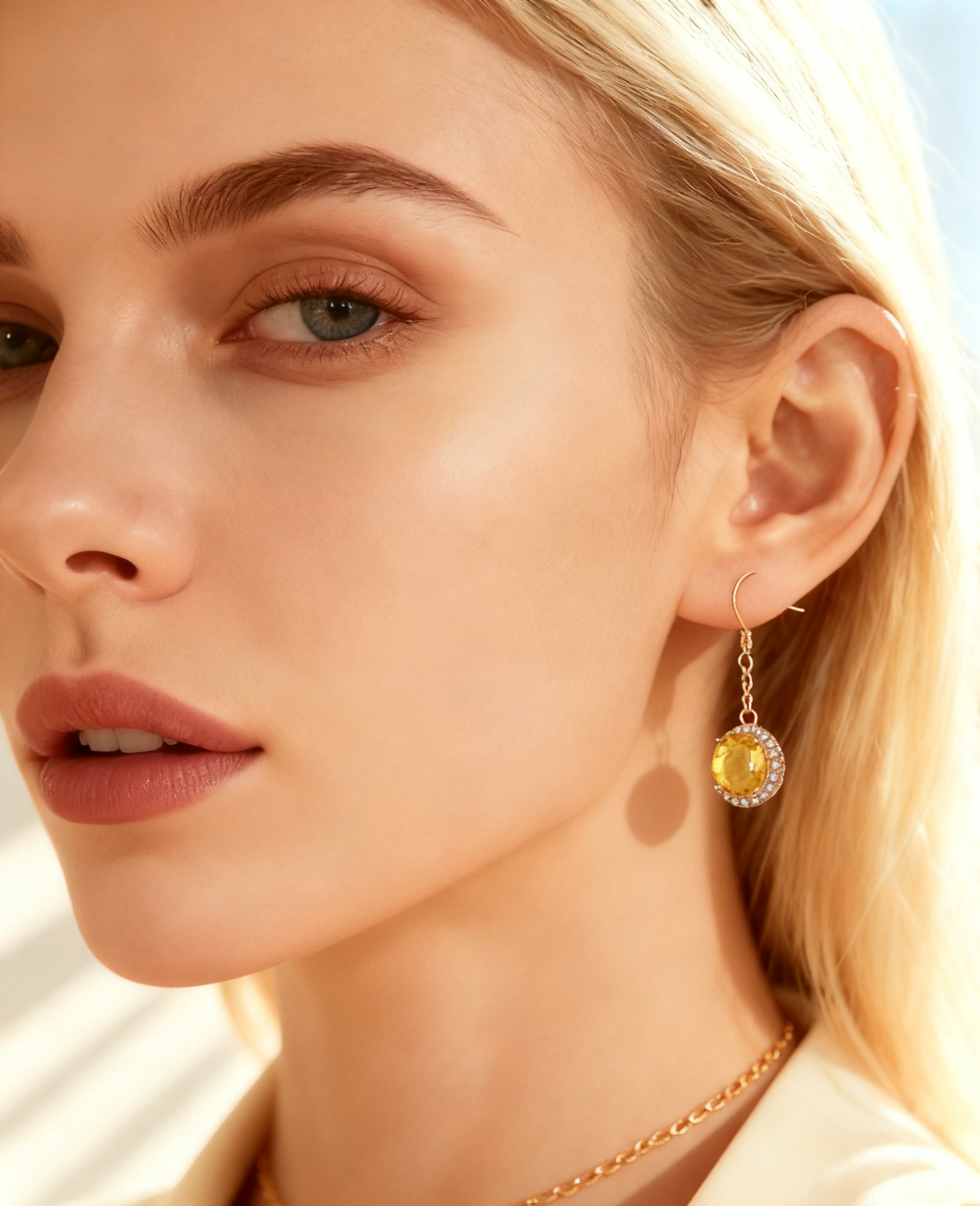 BlissGleam Citrine Drop Earrings