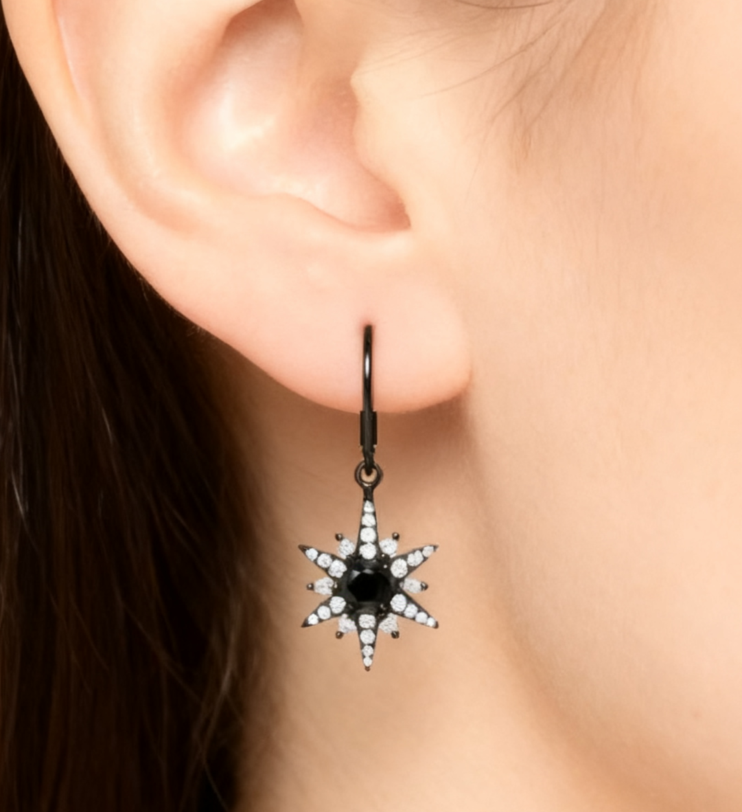 Black Obsidian Starlight Drop Earrings