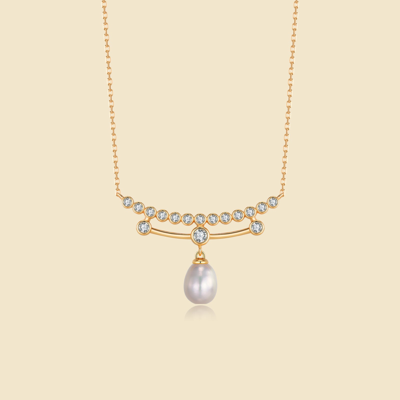 Stars Falling with Pearl Cluster Necklace