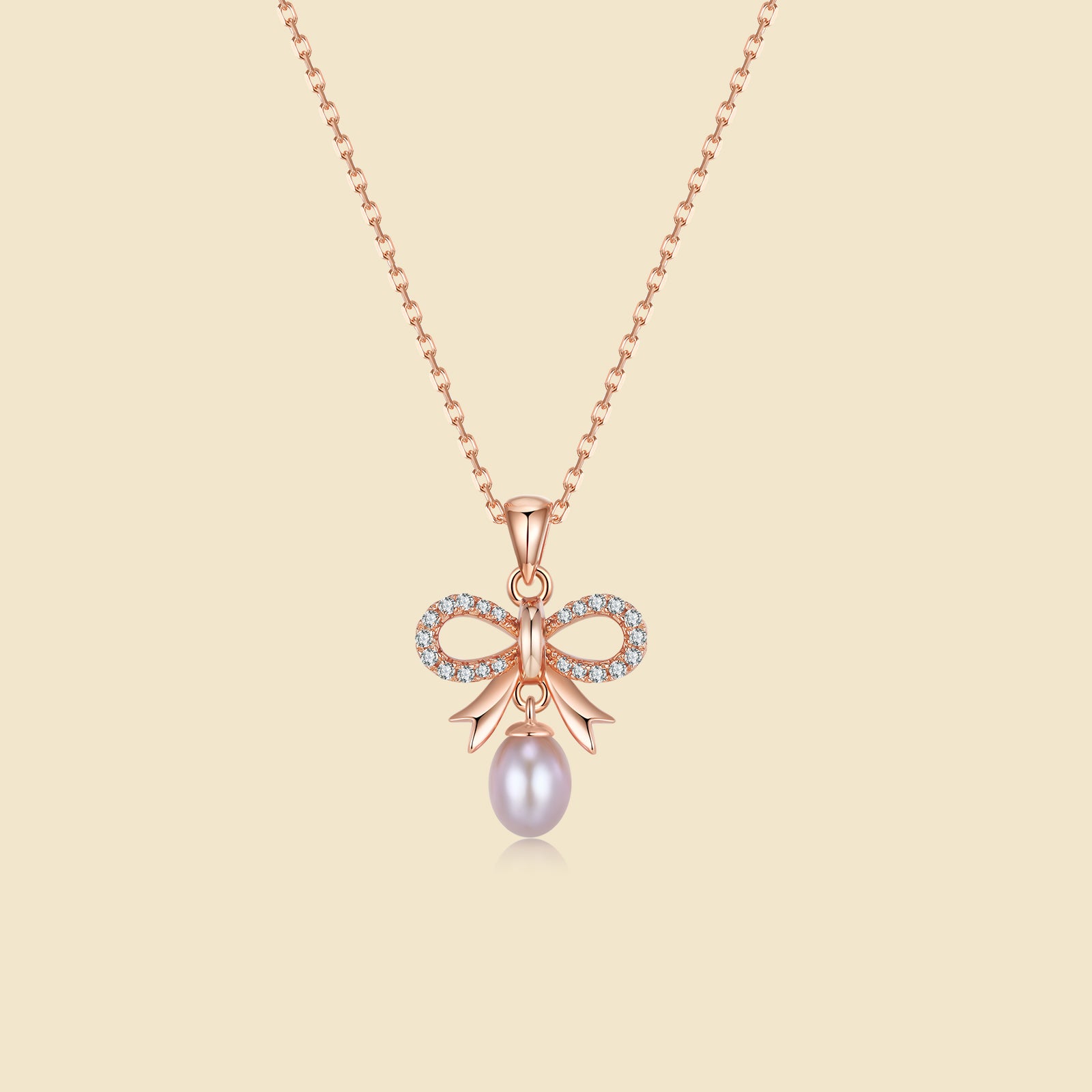 Pearl Bowknot Pendant Necklace