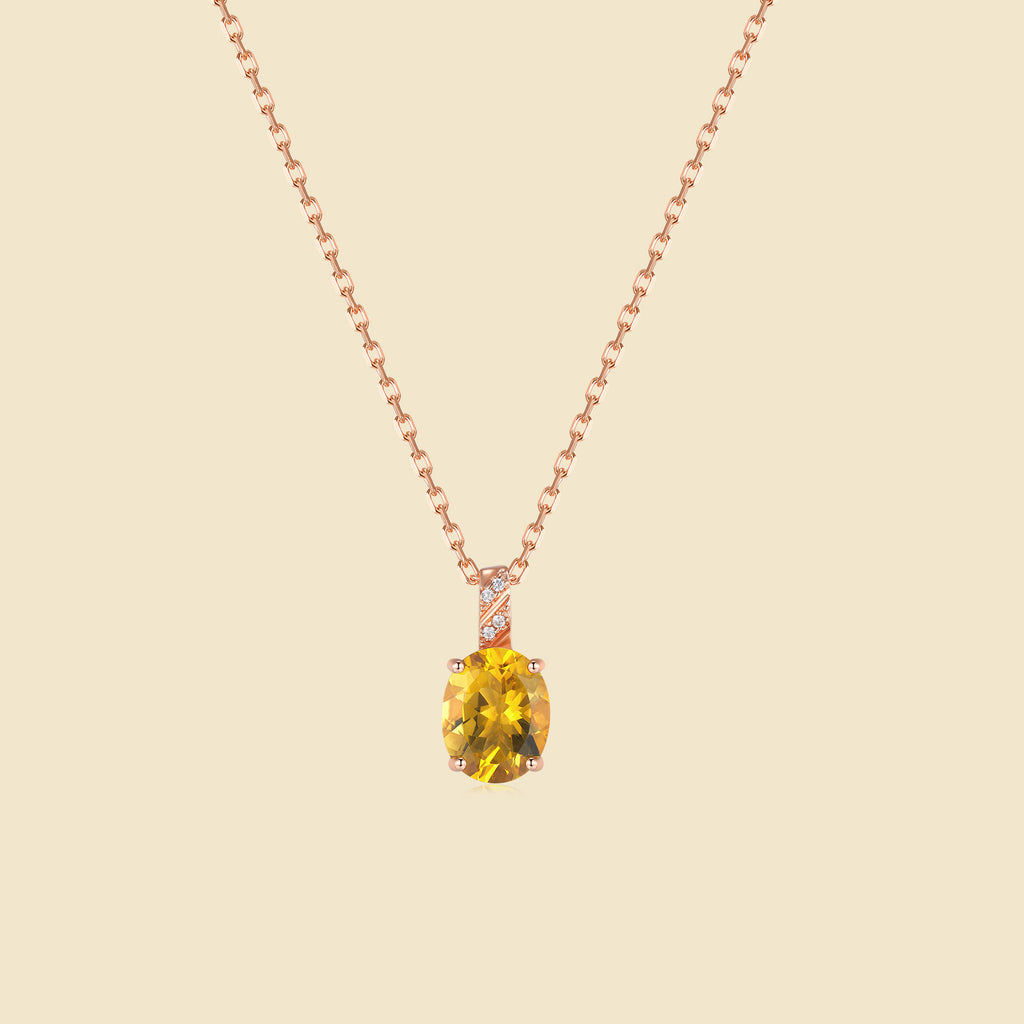Sunlit Dewdrop Citrine Pendant Necklace