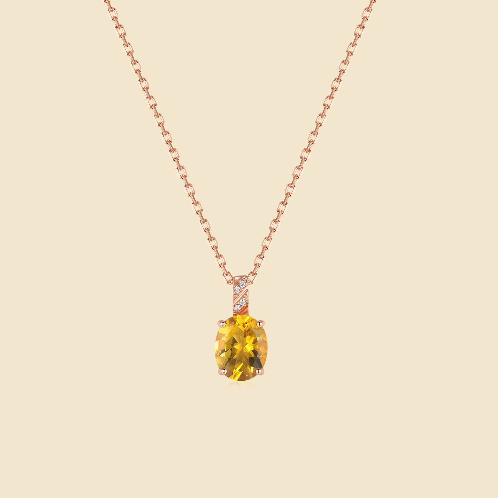 Sunlit Dewdrop Citrine Pendant Necklace