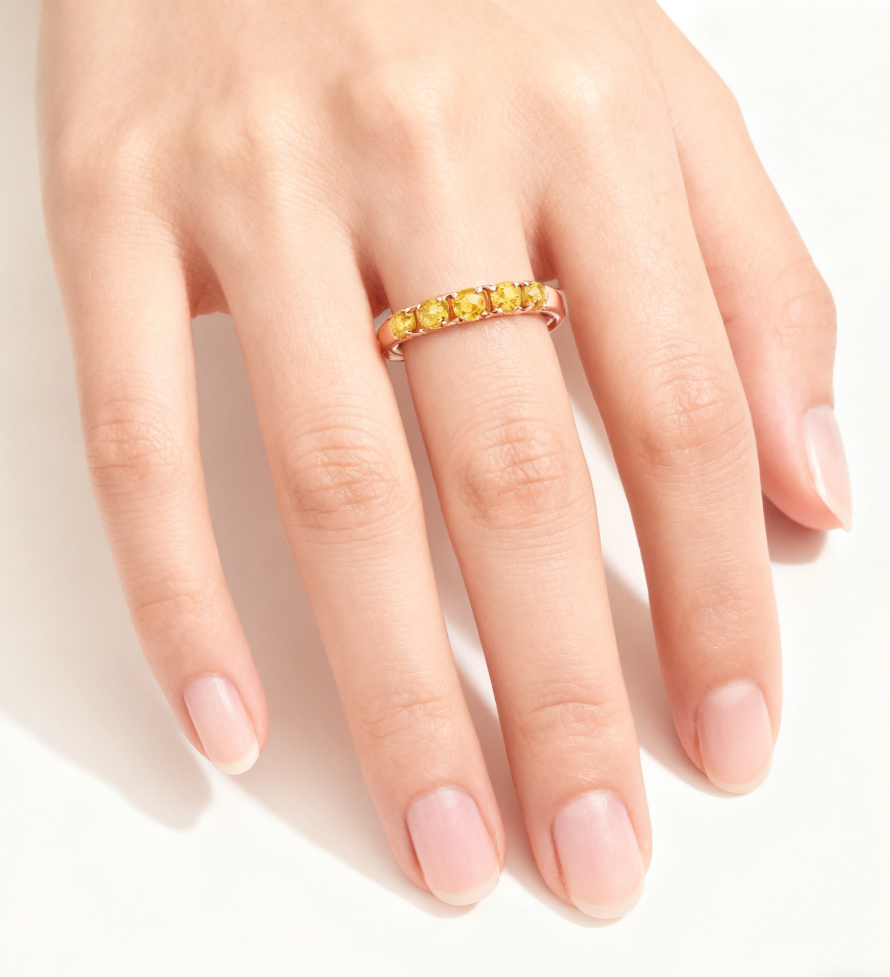 Sunlit Golden Shards Citrine Ring