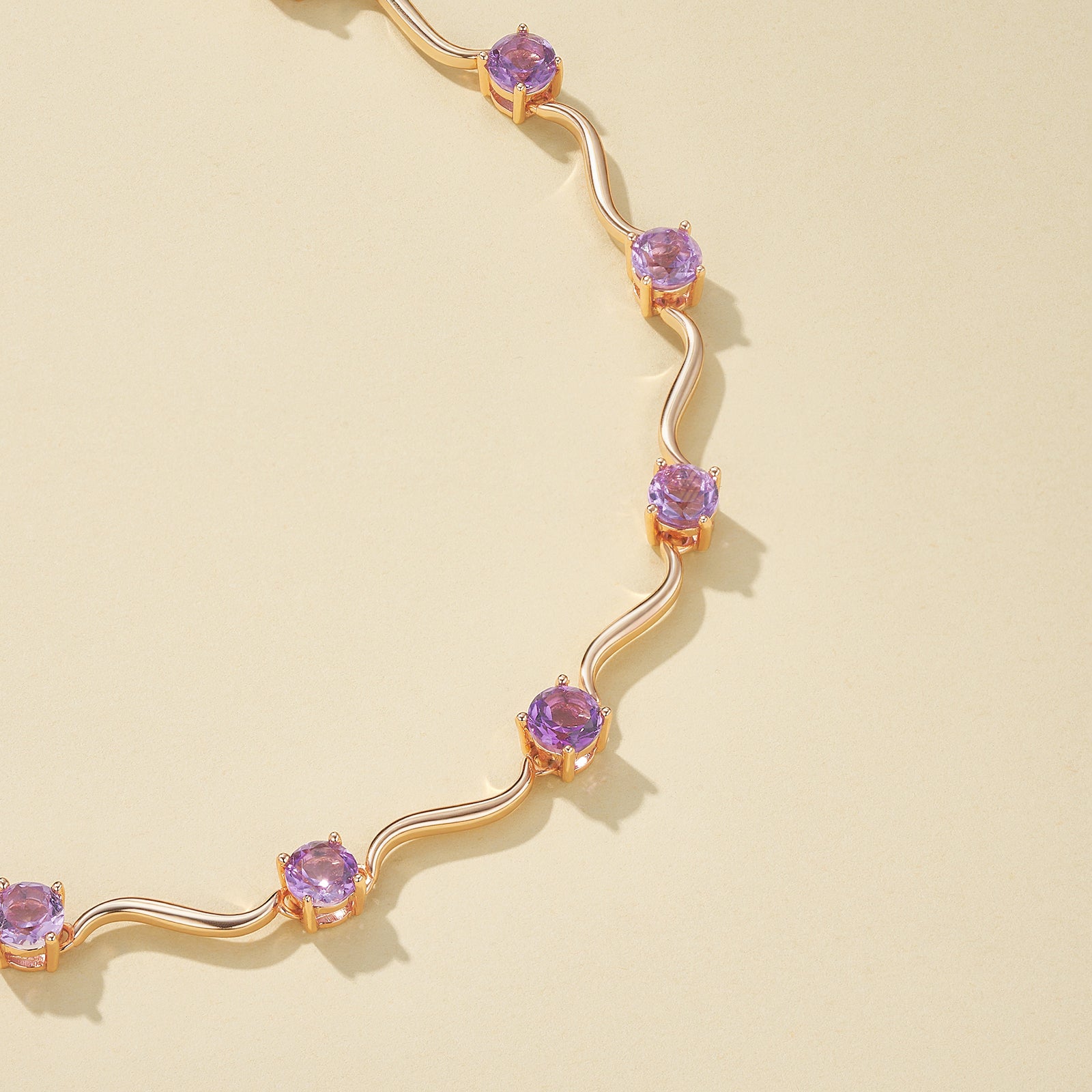 Purple Ripples Of Light Amethyst Cluster Necklace