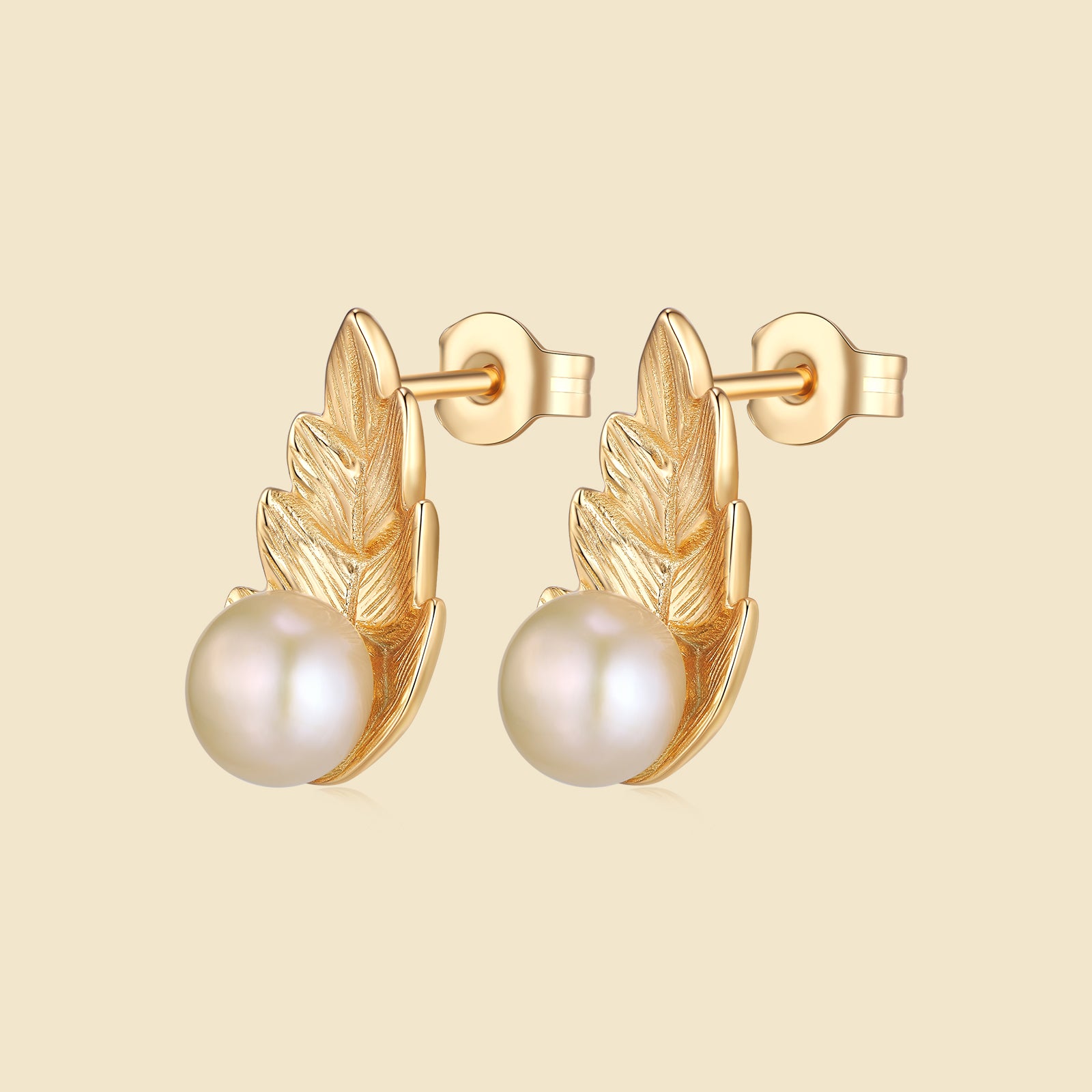 Pearl's Leaf Whisper Studs