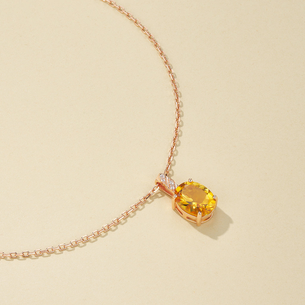Sunlit Dewdrop Citrine Pendant Necklace