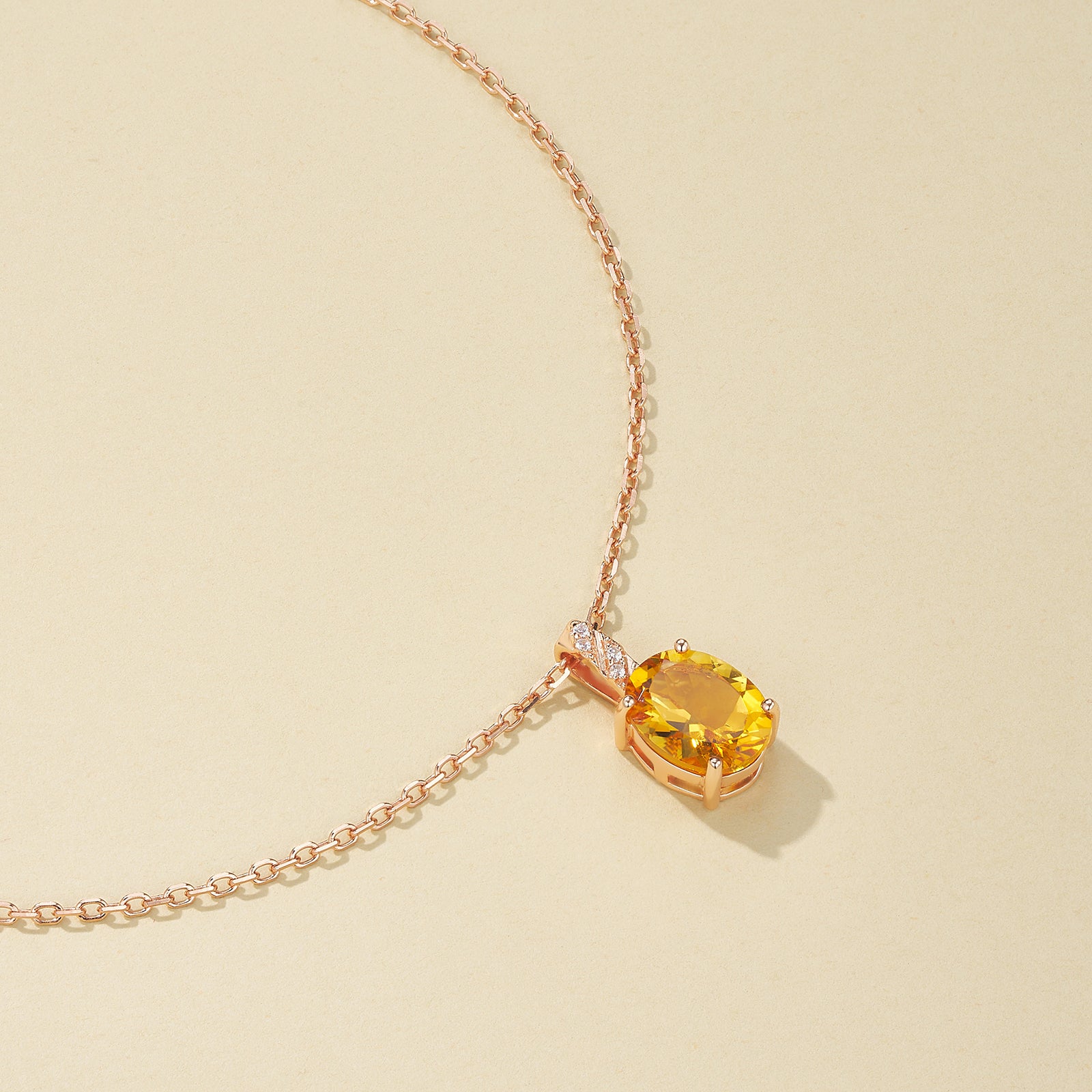 Sunlit Dewdrop Citrine Pendant Necklace