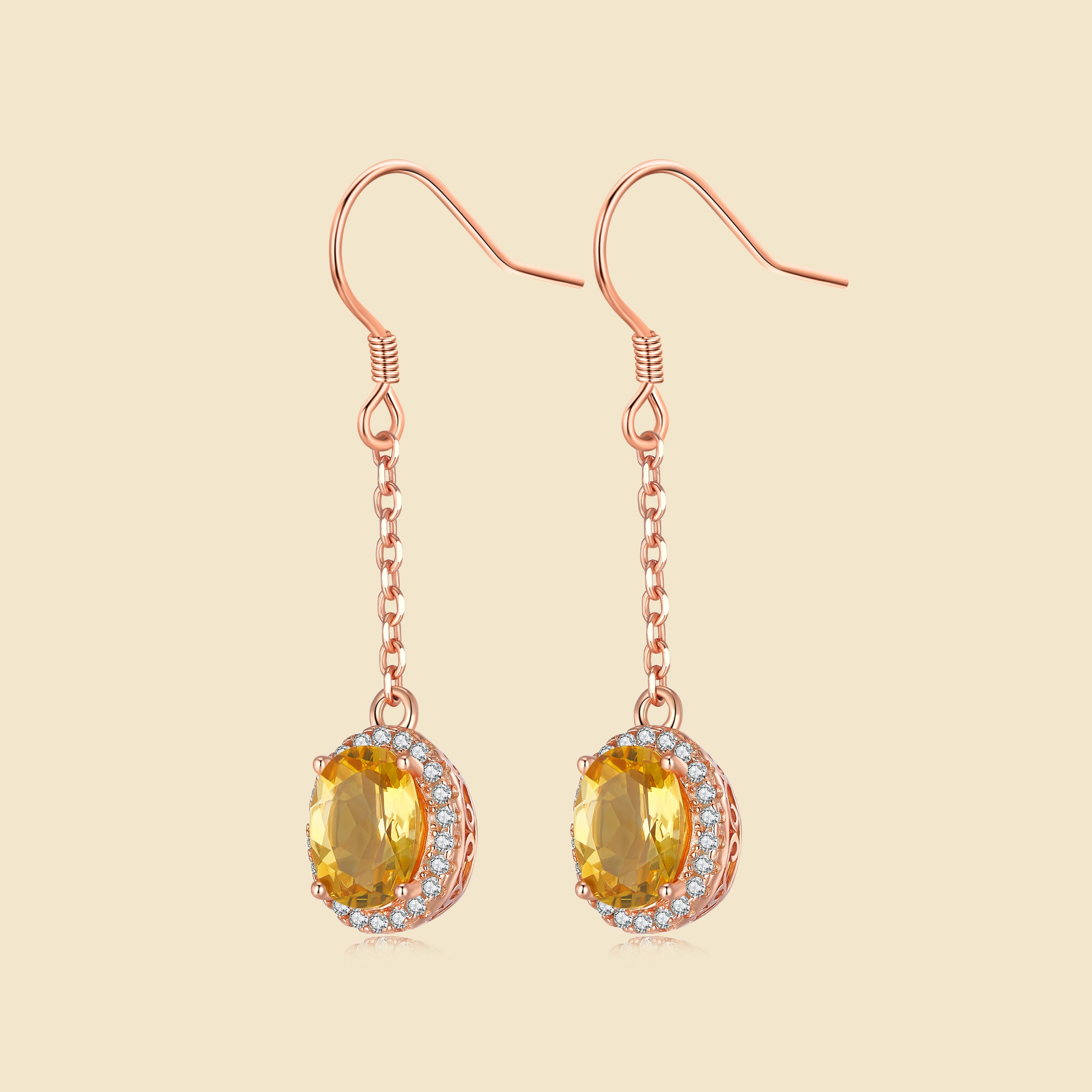 BlissGleam Citrine Drop Earrings
