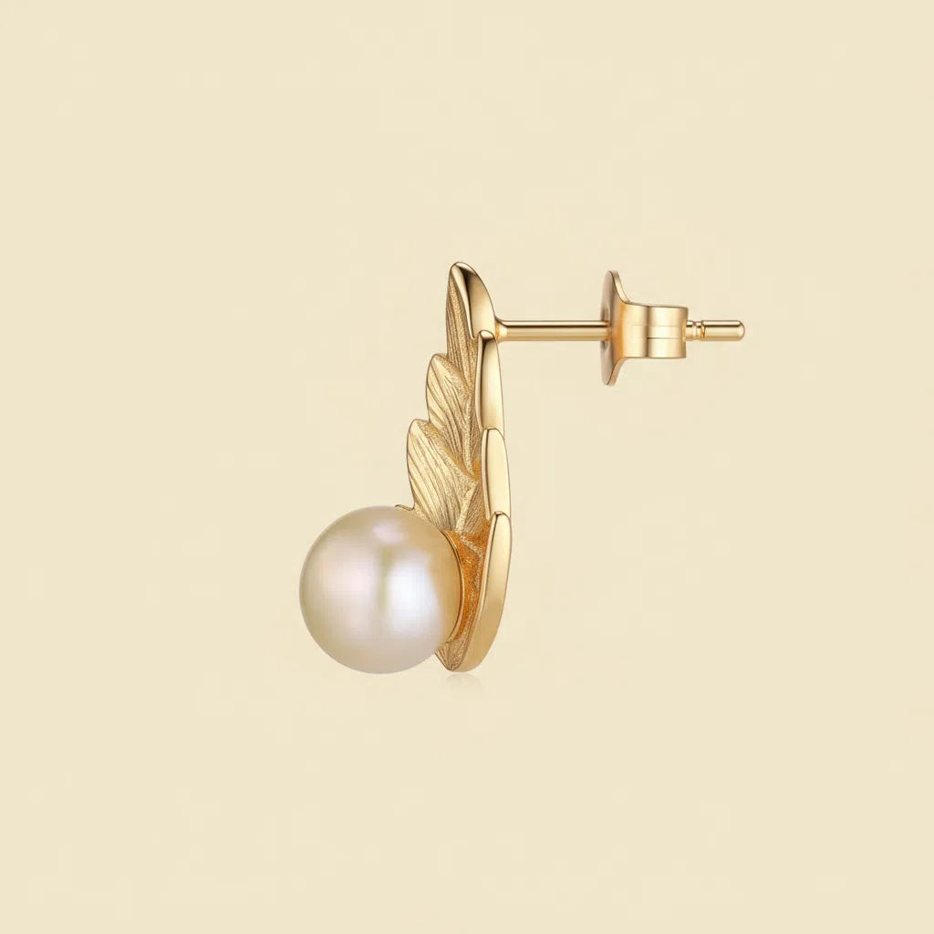 Pearl's Leaf Whisper Studs