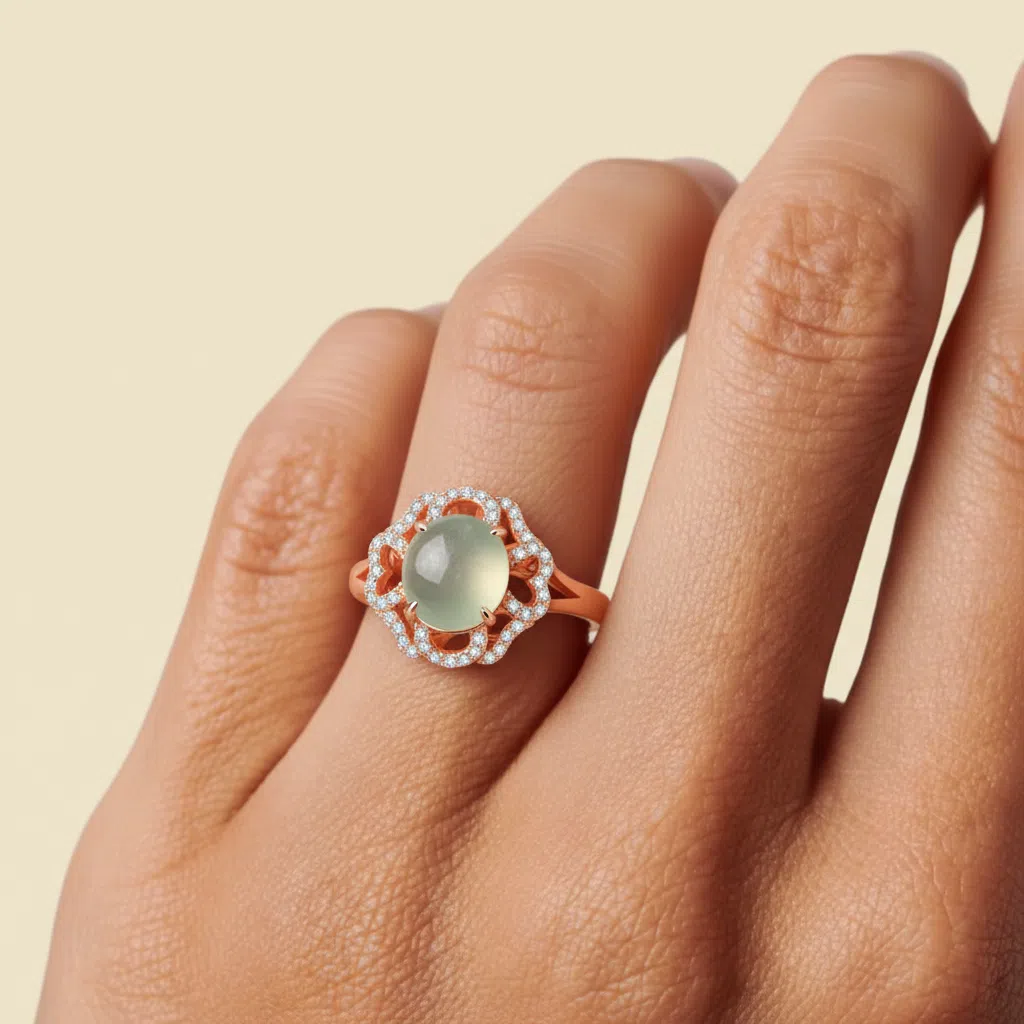 Lotuse Dew Lunar Jade Ring