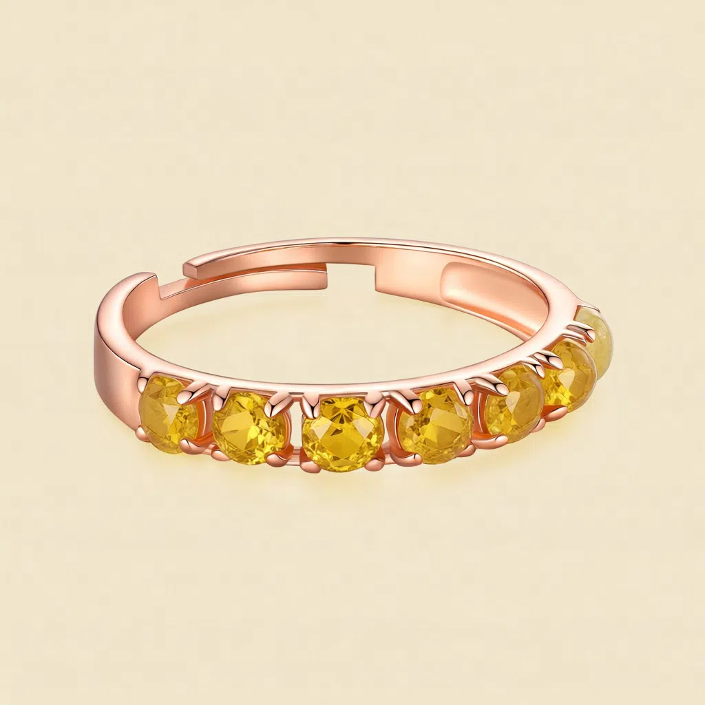 Sunlit Golden Shards Citrine Ring