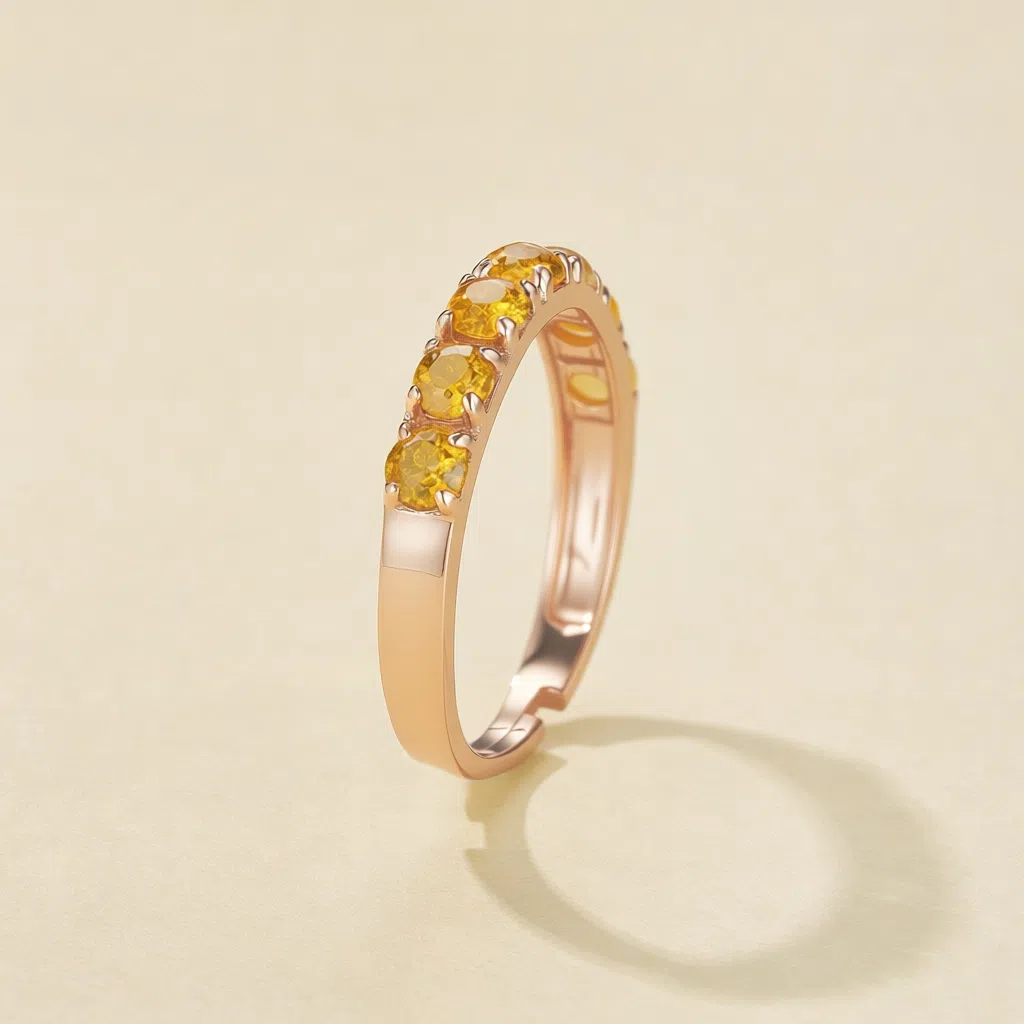 Sunlit Golden Shards Citrine Ring