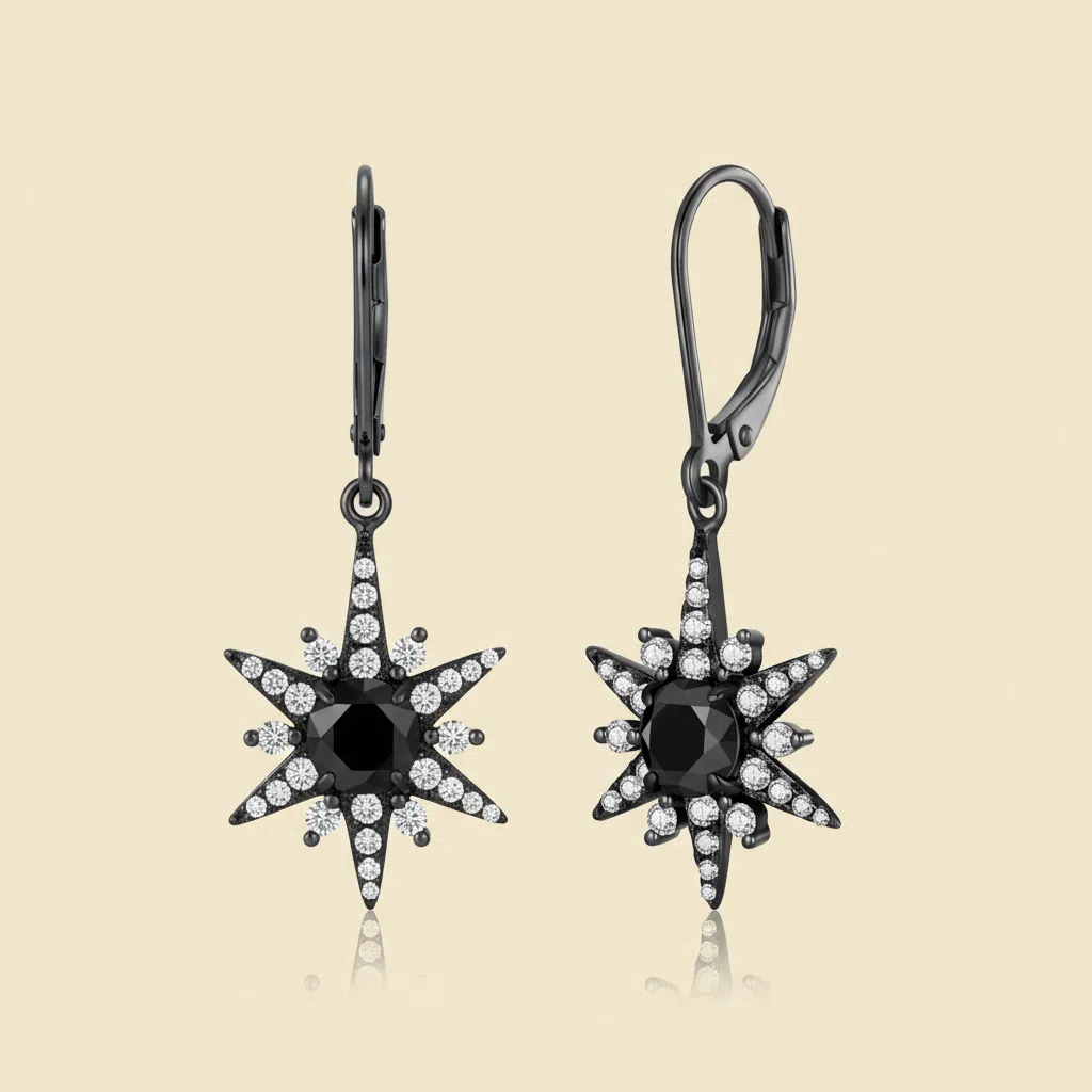 Black Obsidian Starlight Drop Earrings
