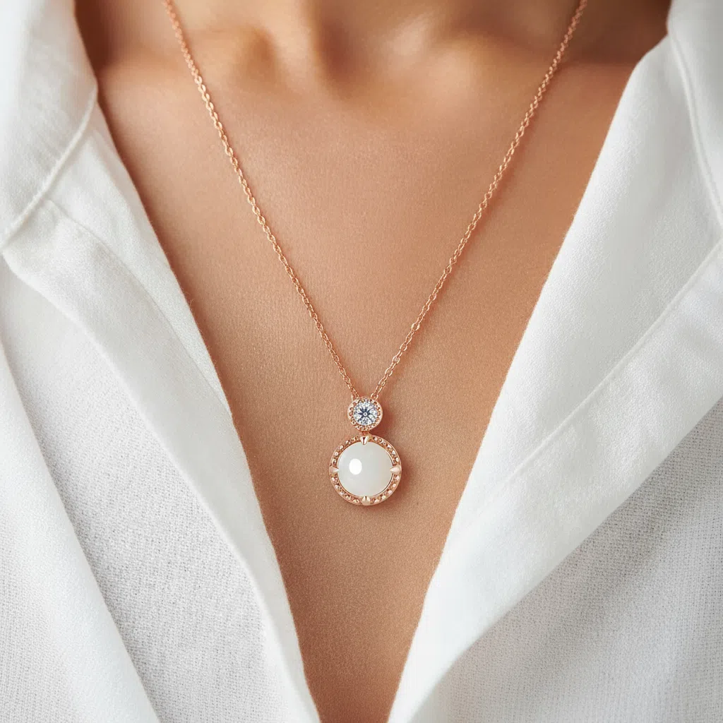 Starlight Lunar Jade Pendant Necklace